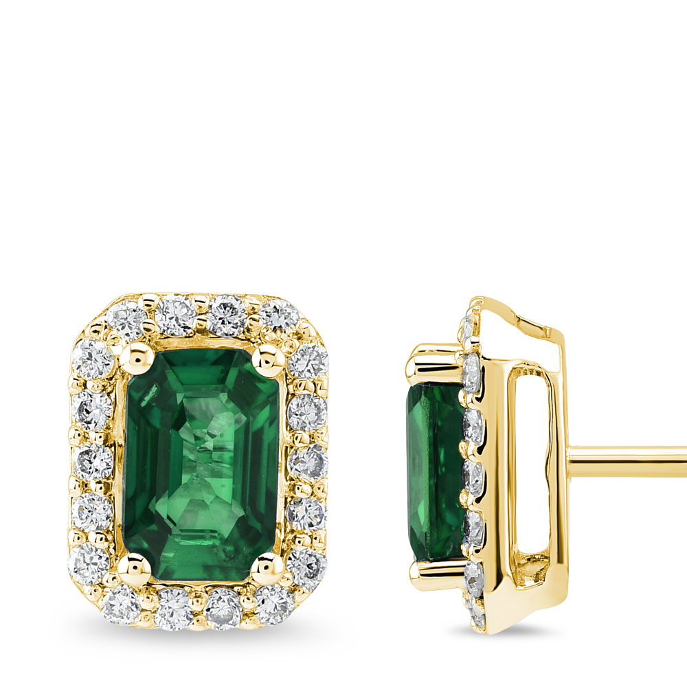 Smaragd Diamant Ohrring